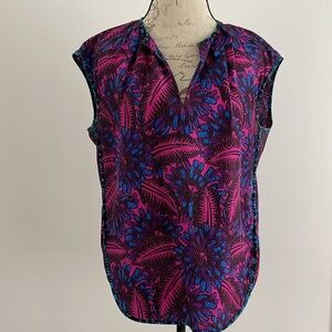 J CREW Midnight Floral Cocoon Top